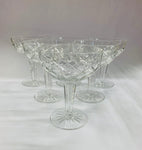 Set of 6 crystal hollow stem champagne glasses