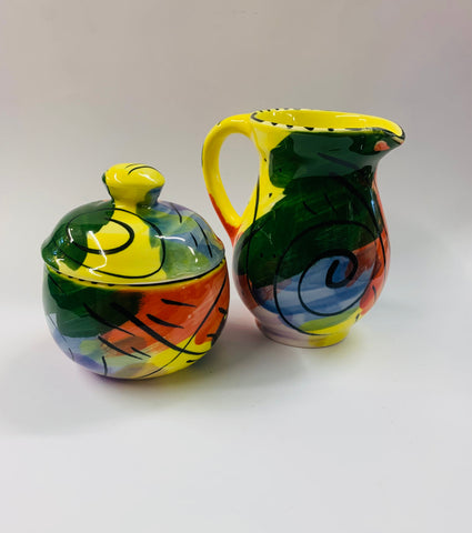 Christine Harris NZ made milk jug and sugar bowl