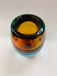 Heavy Murano style Midcentury glass vase