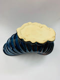 Blue glaze pottery shell vase