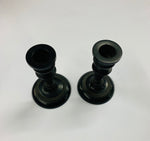 Pair of antique Ebony wood candlesticks