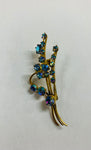 Vintage blue Diamante brooch