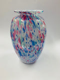 Large hand blown multi colour glass vase