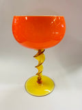 Retro Midcentury orange glass compote