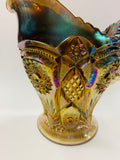 Large rare purple iridescent carnival glass jug