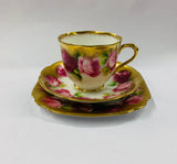 Royal Albert English Rose thick gold trio