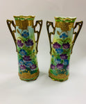 Pair of ornate Noritake I.E and co vases