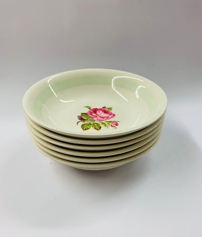 Set 6 Kelston ceramics Sylvia Rose dessert bowls