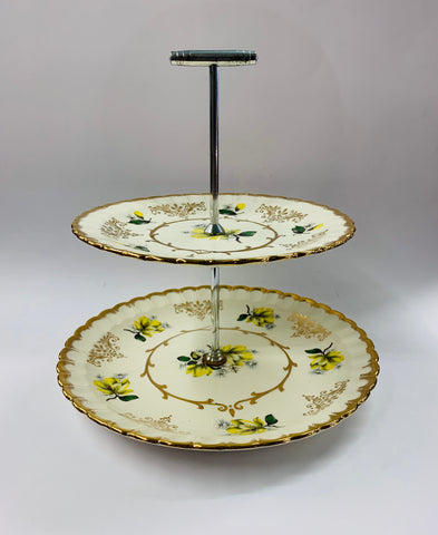 2 tier high tea cake stand