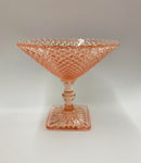 Pair of Pink Depression glass compotes