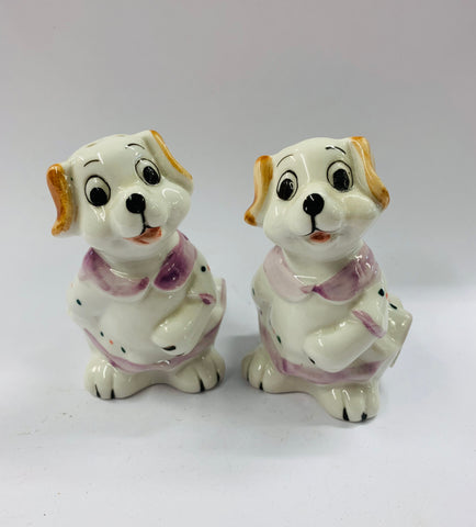 Pair of novelty dog salt and pepper shakers