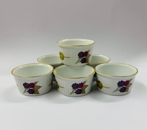 Set of 6 Royal Worcester Evesham ramekins