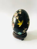 Cloisonné Egg Black with Yellow Bird