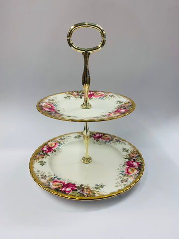 Royal Albert Autumn Roses tiered cake stand