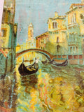 Antique small oil painting of Venice