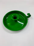 Large green enamel wee willy winky candle holder