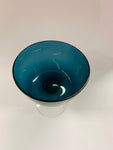 Retro Midcentury blue glass compote