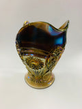 Large rare purple iridescent carnival glass jug