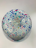 Large hand blown multi colour glass vase