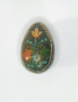 Decoupage Black Hand Painted Treen Egg with Gold Filigree Design