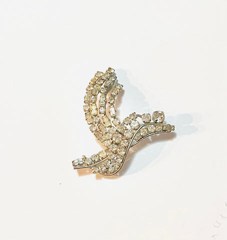 Vintage Costume Diamanté  Brooch