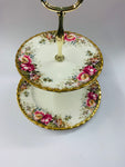 Royal Albert Autumn Roses tiered cake stand