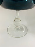 Retro Midcentury blue glass compote