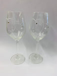 Pair of Royal Doulton Heart design wine glasses