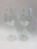 Pair of Royal Doulton Heart design wine glasses