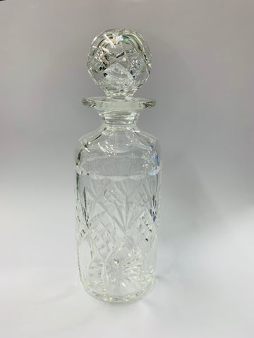 Vintage round cut crystal decanter