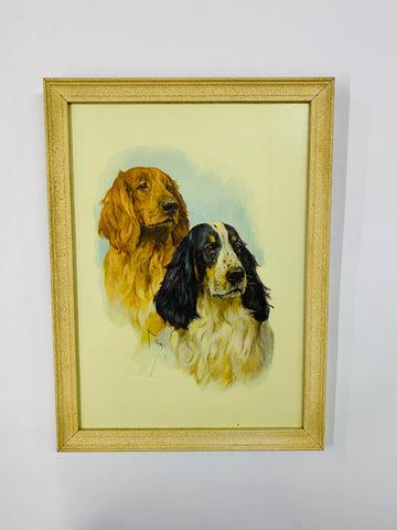 Vintage Spaniel dogs print