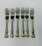 Set 6 silver plated Kings pattern lunch forks