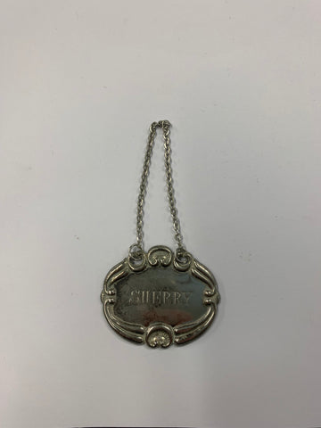 Silver plated Sherry decanter label