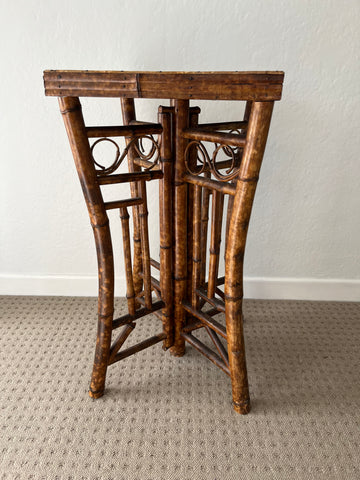 Italian Tiger Bamboo and Rattan 1950s Occasional table