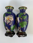 Pair of Cloisonné Vases on stands